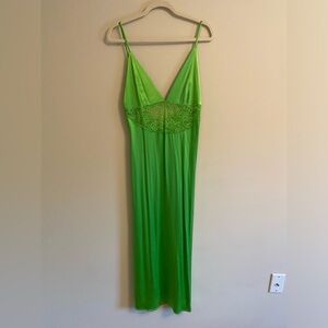 Zara Green Lace Satin Dress